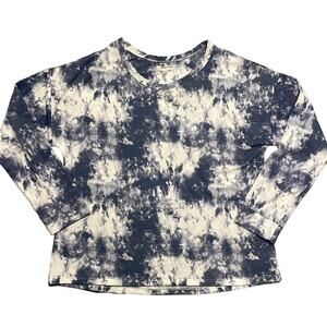 Anne Klein Blue and White Tie Dye Top Size Large